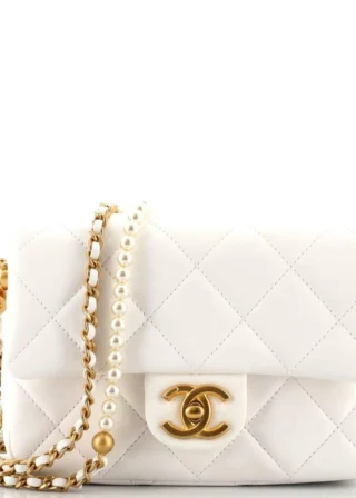 CHANEL Quilted Lambskin Bag with Pearls - View 1